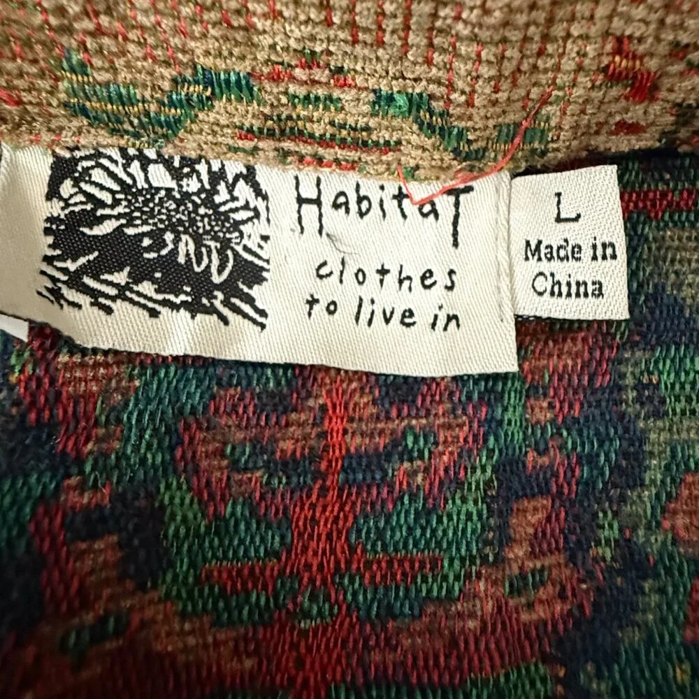 Habitat Tapestry Jacket Multicolor Long Sleeve Button-Front Woven Coat, Size L - Picture 3 of 12